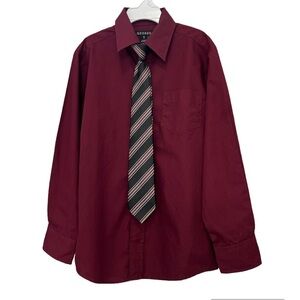 Long Sleeve Dress Shirt with Clip on Tie size M